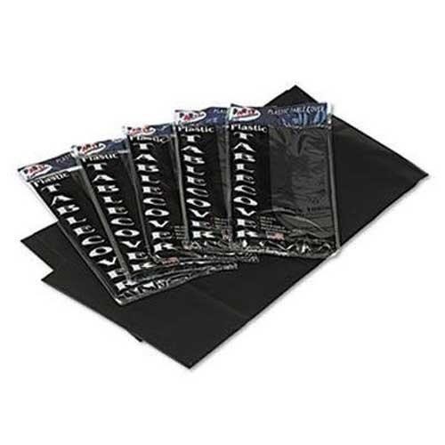 24 Packs Tablecover Black Plst 54x108