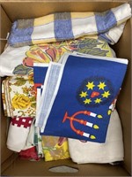 Box of Tablecloths & Linens