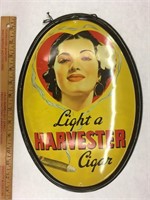 Vintge Oval Harvester Cigar Tin Sign CHOICE