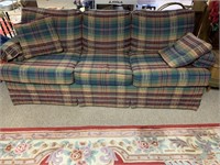 Plaid sofa sleeper (burgandy and hunter green)