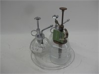 Lot Of Three Glass Atomizers & Plate