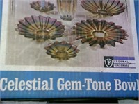 2 Federal Glass Plates Celestial Gem Tone NIB