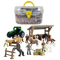 DINOBROS Horse Stable Playset Toys for Boys and Gi