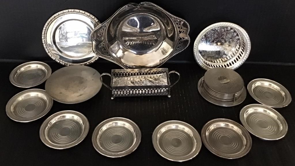 ASSORTED SILVER PLATE SERVING PIECES