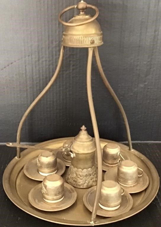 VINTAGE BRASS SAKI SET