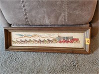 Needlepoint wagon train artwork