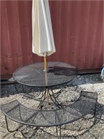 Metal picnic table with Unbrella