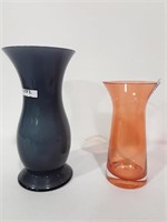 Two glass vases