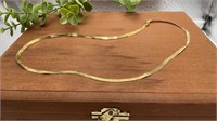 14k Yellow Gold Flat Herringbone Chain/Necklace.