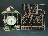 Wire Wall Hanging and Clock