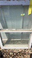 Vintage single pane window panels, lot of 2, both