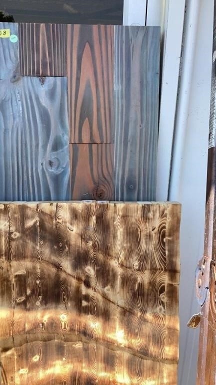 Decorative wood panels, wood burn wavy