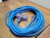 BLUE 50ft  3 WAY Plun In Extension CORD