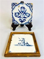 TWO EARLY DELFT TILES