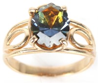 14K YELLOW GOLD TOURMALINE LADIES RING