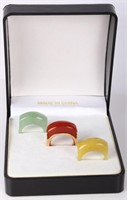 14K YELLOW GOLD & INTERCHANGABLE JADE RING SET