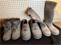Three Pair of mud boots