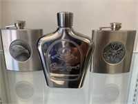 QTY 3 Stainless Steel Flasks