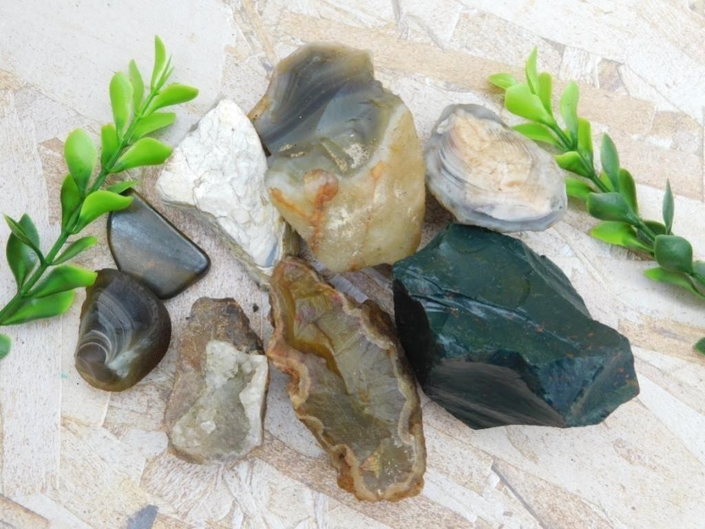 ECLECTIC ROCK AUCTION! GEMS, CRYSTALS, MINERALS, FOSSILS, JE