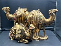 3 Vintage signed ceramics nativity camels
