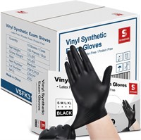 1000pc Schneider Black Vinyl Exam Gloves  4 mil