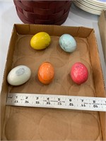 lot of 5 colored marble eggs