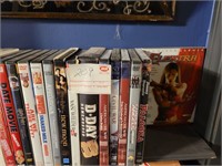 1 shelf of DVDs