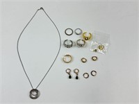 Selection Of Sterling Silver Jewelry, 19" Necklace