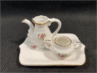 Vitnage Miniature Ceramic Rose Pattern Tea Pitcher