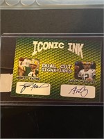 Dual Iconic Ink Packers Rodgers Favre Cut autos