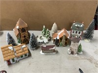 DICKENS VILLAGE WITH  7 PIECES DEPT 56