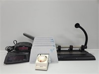 Alarm Clocks, Old 3 Hole Punch