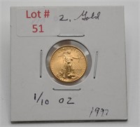 1997 $5 Gold Coin (1/10 oz of fine gold)