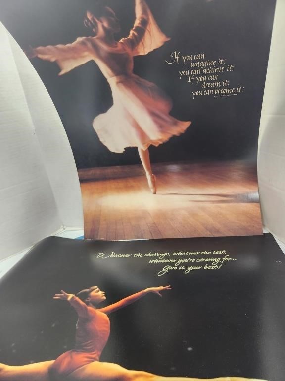 2 1983 Hallmark Inspirational Ballerina Posters