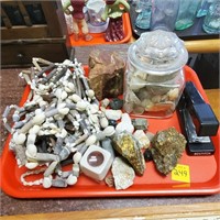 Tray Lot of Seashells & Minerals