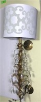 Vintage Gilt & Prism Wall Lamp with Shade