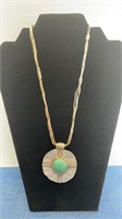 Necklace - maybe turquoise - 11 inches long