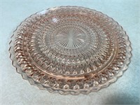 Pink Jeanette Holiday Cake Plate, 10 1-2in Wide