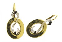 14kt Gold Two Tone QUALITY Earrings *Heavy