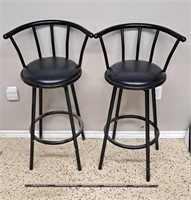 Tall Black Swivel Stools w Back Support