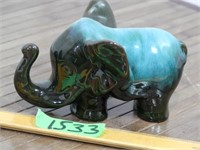 Blue Mountain Pottery Elephant 6" Tall X 4" Long