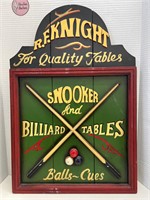 Well-made Wooden Snooker & Billiard Tables Sign