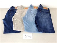 4 Men's Levi Jeans - Size 34x30 and 34x32