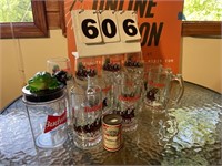 Budweiser Glasses and Decor Lot