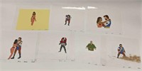 Lot of 7 Star Wars Droids Cartoon Animation Cels
