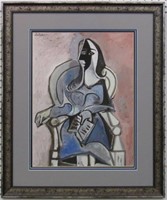 WOMAN SEATED WITH BOOK GICLEE BY PABLO PICASSO