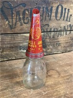 Shell Single Tin Pourer on Pint Bottle