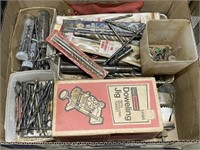 Box of Miscellaneous Drill Bits & Doweling Jig