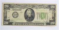 U.S. 1928 $20 REDEEMABLE IN GOLD BILL