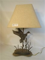 Metal Mallard Duck Lamp w/Shade - 27" Tall